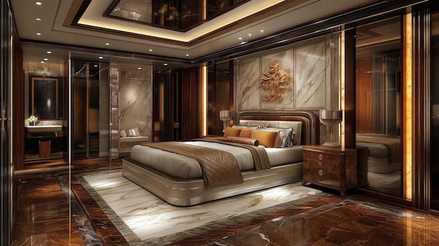 3d render of interior in the bedroom modern style on base