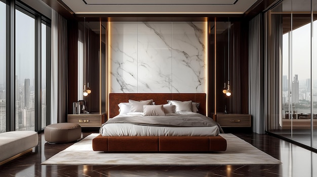 3d render of interior in the bedroom modern style on base