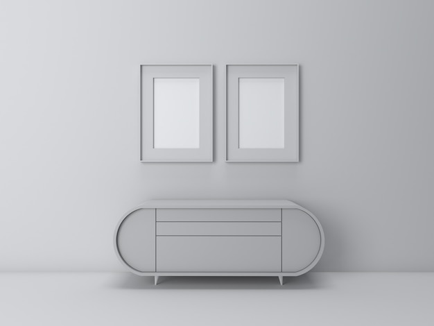 3d render of interior in living room perspective in white screen