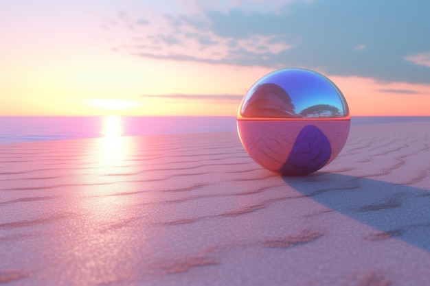 3D Render of an Iridescent Summer Theme Background