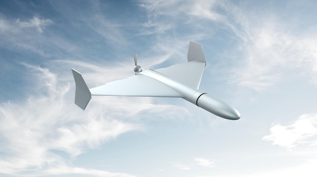 3d render Kamikaze drone flies down to bomb UkraineRussia war