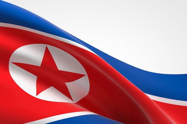 3d render of the Korean flag waving.