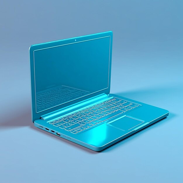 Photo 3d render laptop