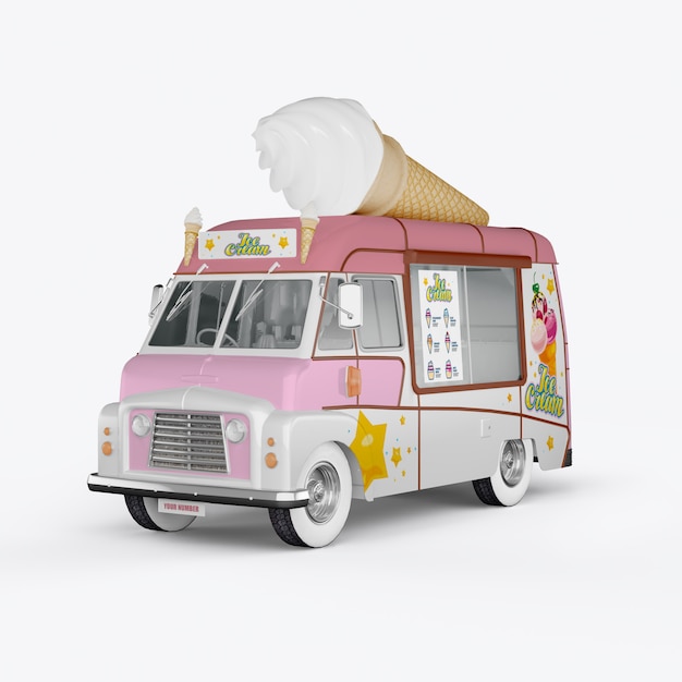 3D render machines for ice cream on white