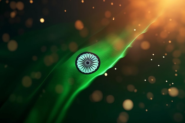 3D Render Minimalist India flag bokeh background with minimalist symbol Gener