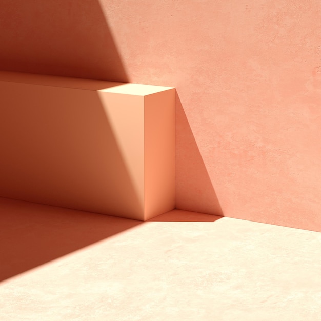 3D render Mock up geometric shape podium for product design minimal display shadow overlay