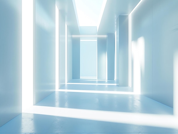 3d render of modern architecture background Abstract empty interior Futuristic corridor