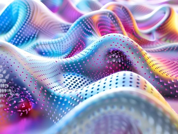 3d render of a modern background with flowing cyber dots design