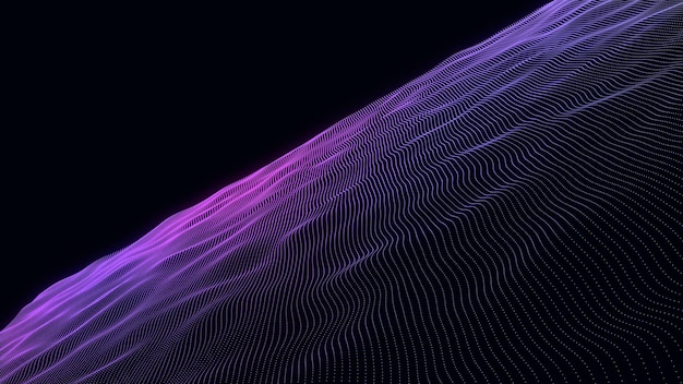 3D render of a modern background with flowing particles Network communications