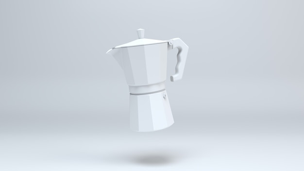 3d render Mokapot on white background