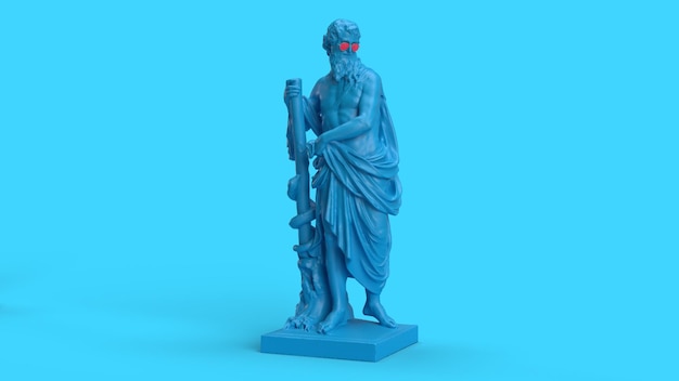 3d render monument man in glasses ancient culture