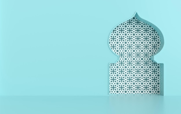 3d render mosque element in intricate arabic Islamic  style Ramadan Kareem  Interior mock up