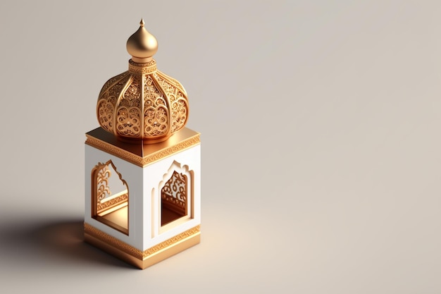 3D Render Mosque Lantern Background