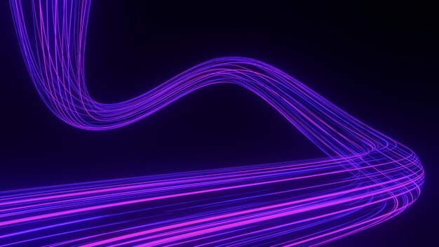 Photo 3d render motion line of speed and power or light trails highspeed light with curve movement beam 5g technology fast and futuristic background abstract motion blur