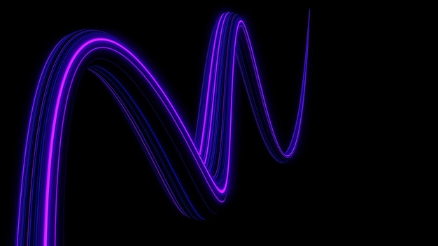 Photo 3d render motion line of speed and power or light trails highspeed light with curve movement beam 5g technology fast and futuristic background abstract motion blur