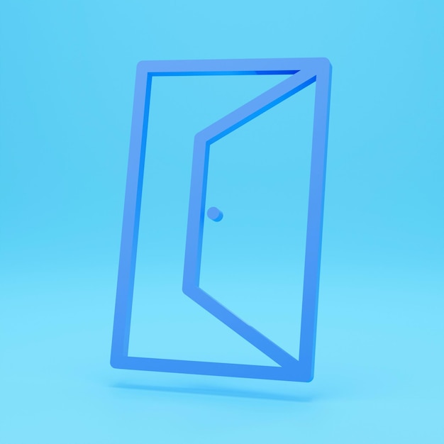 3d render of opened door icon Element of simple web icon with name for mobile concept and web apps Thin line opened door icon can be used for web and mobile on colour background