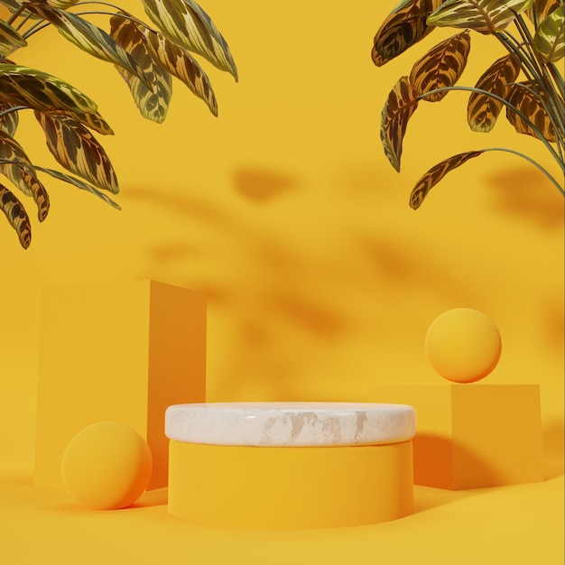 3D Render orange Nature Podium