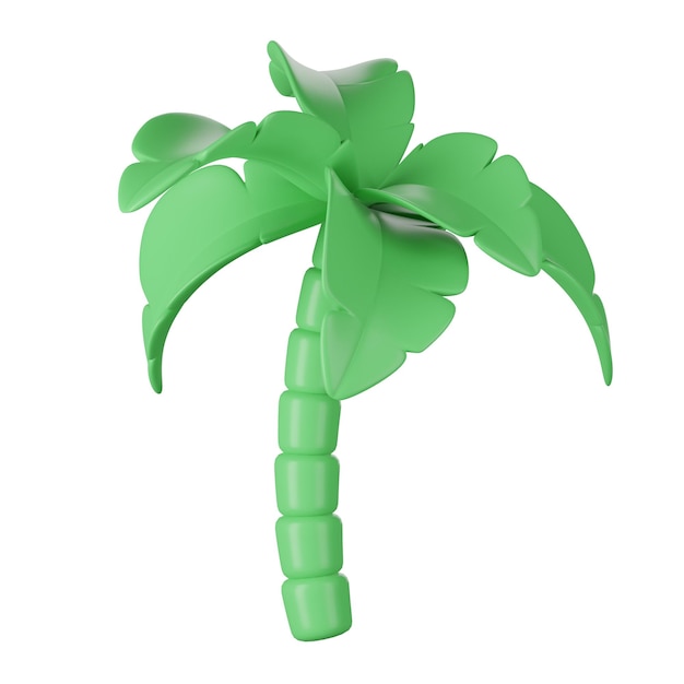 3D render of palm tree on white Clipping path