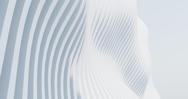 3D render parametric architecture Abstract geometric white background