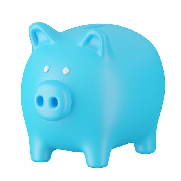 3d render of piggy bank isolated on white background