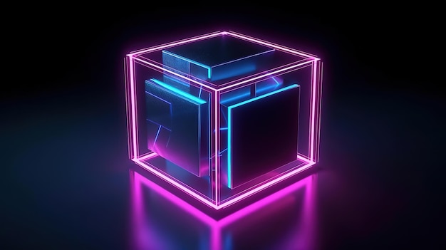 3d render pink blue neon number ten Generative Ai