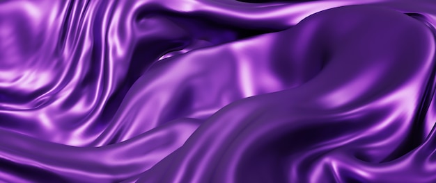 3d render of pink and purple cloth. iridescent holographic foil. abstract art fashion background.