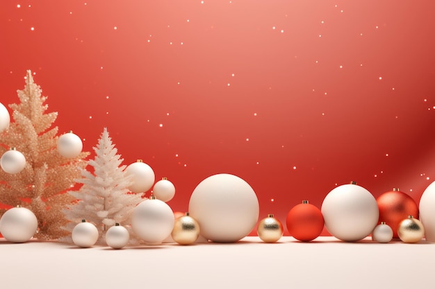 Photo 3d render podium for display product christmas and new year theme background