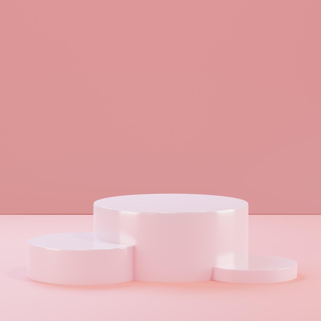 3d render podium product display minimalist pink pastel theme