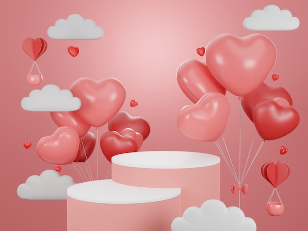 3d render podium for valentine.