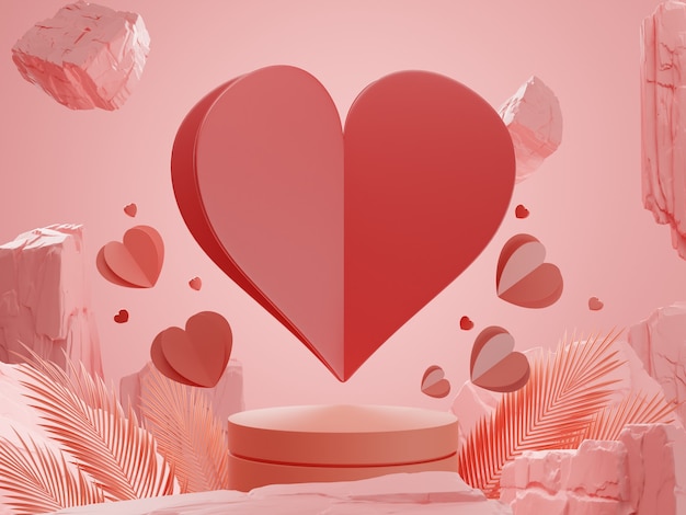 3d render podium for valentine.