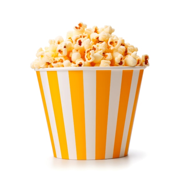 3D Render of popcorn bucket isolated Cinema design Movie and film concept