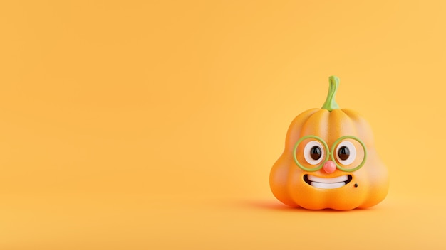 3d render of pumpkin with halloween concept.