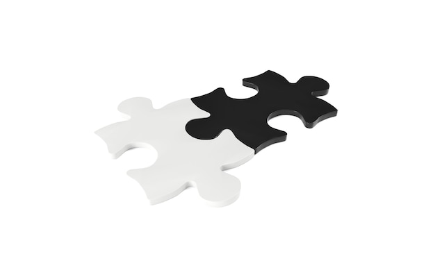 3D render of a puzzle in a white background