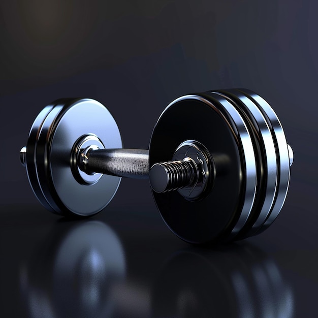 Photo 3d render of realistic detailed dumbbells set