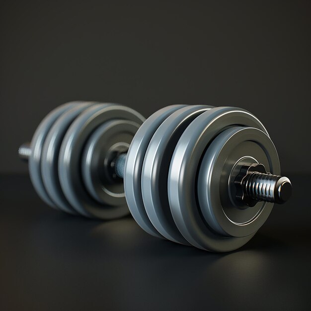 3D Render of Realistic Detailed Dumbbells Set