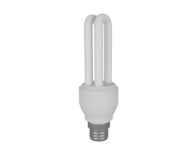 3d render of realistic tubular energy saving light bulb, electricity concept