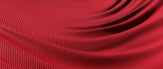 3d render of red cloth. iridescent holographic foil. abstract art fashion background.