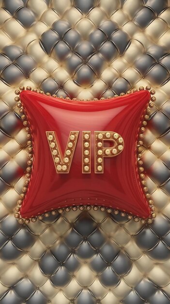 Photo 3d render of red pillow betwin golden barrieres isolated on white background vip concept