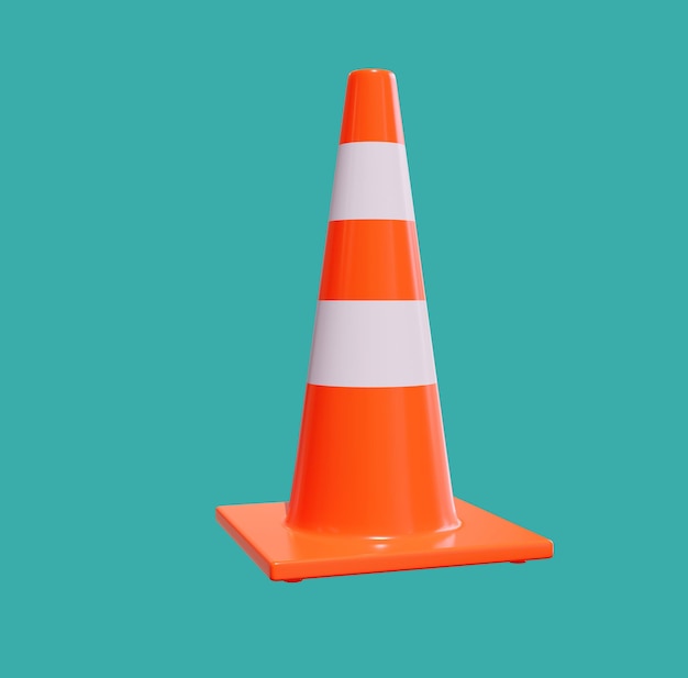 3d render of a road barrier cone