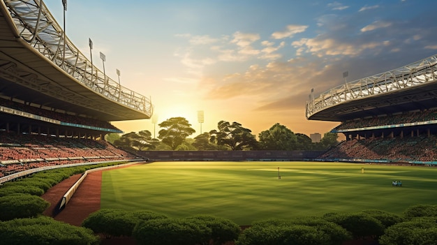 3D render of a round football soccer stadium with white seats for hundred thousand people with VIP