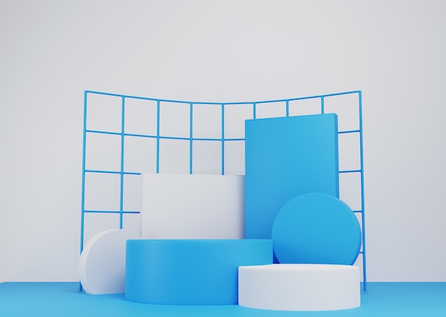 3d render scene of geometric minimal podium