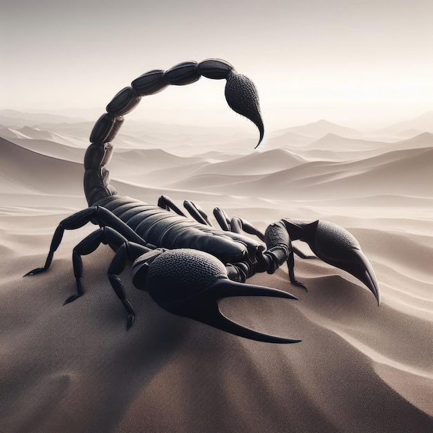 3d render of a scorpion on the desert