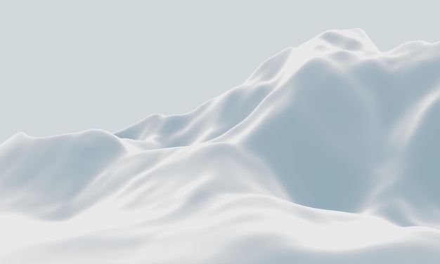 3D render snow mountain White terrain Cold environment