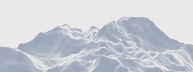 3D render snow mountain White terrain