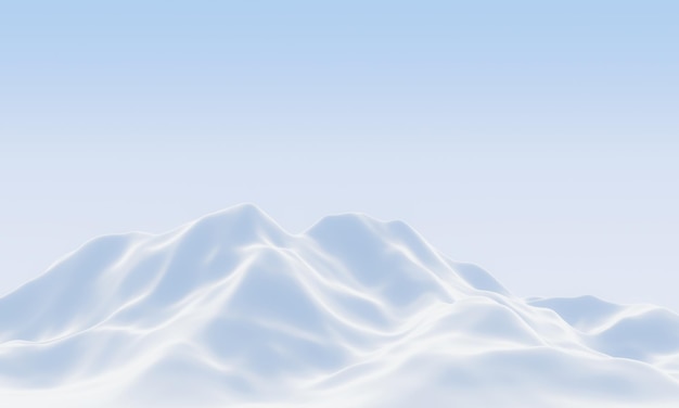 3D render snowy mountain White terrain