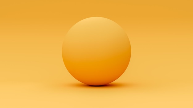 3D render sphere isolated on orange background