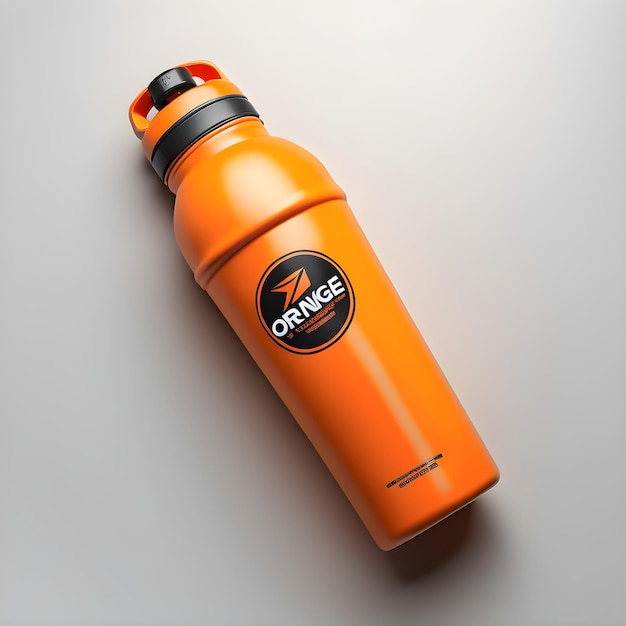 3D Render Of A Sports Water Bottle Isolated On Grey Background