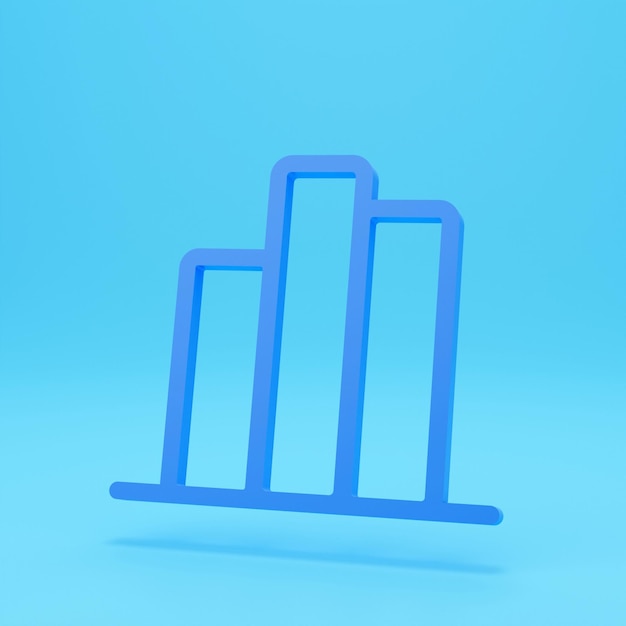 3d render of stat bar icon Thin linear stat outline icon isolated on colour background Line stat sign symbol for web and mobile3d illustration