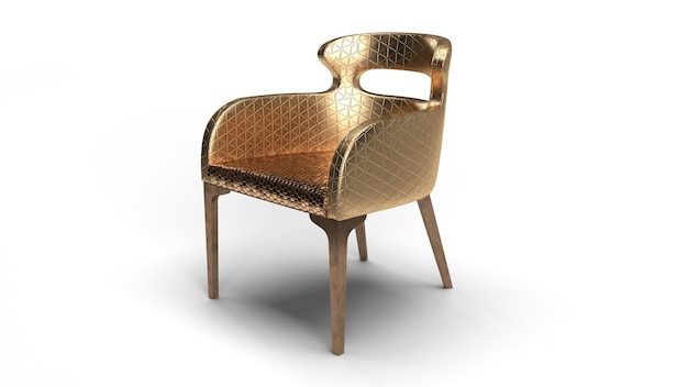 3d render Stylish Gold Chairs for Modern Events