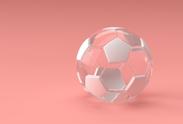 3D Render Transparent Football Illustration, Soccer Ball Design.